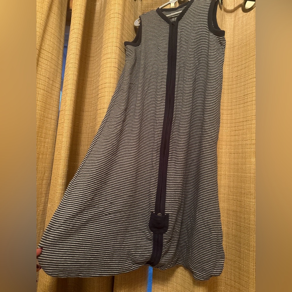 Multiple Burt's Bees Baby Striped Sleep Sack in Gray, blue and White